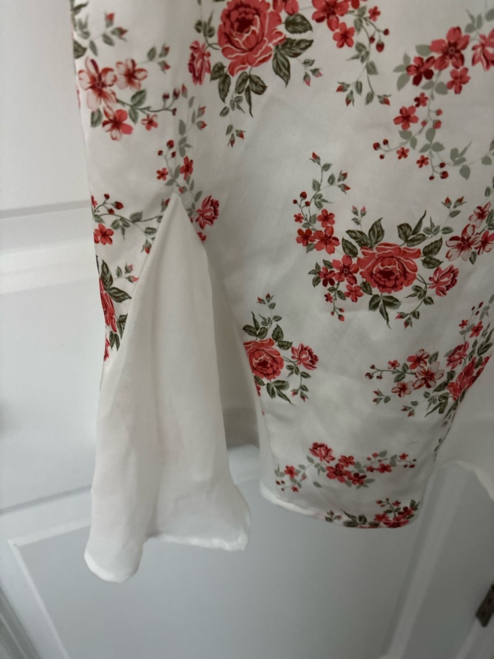 Forever 21 Floral Print Bow Godet Slip Satin Mini Dress Fairy XS - Picture 6 of 7
